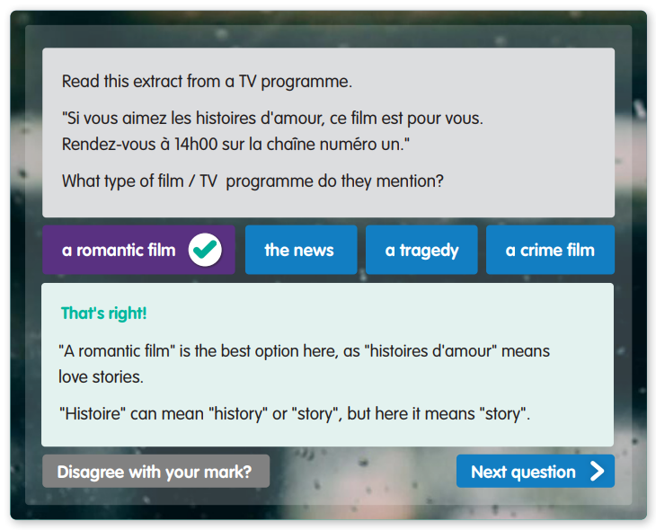 Educake MFL question